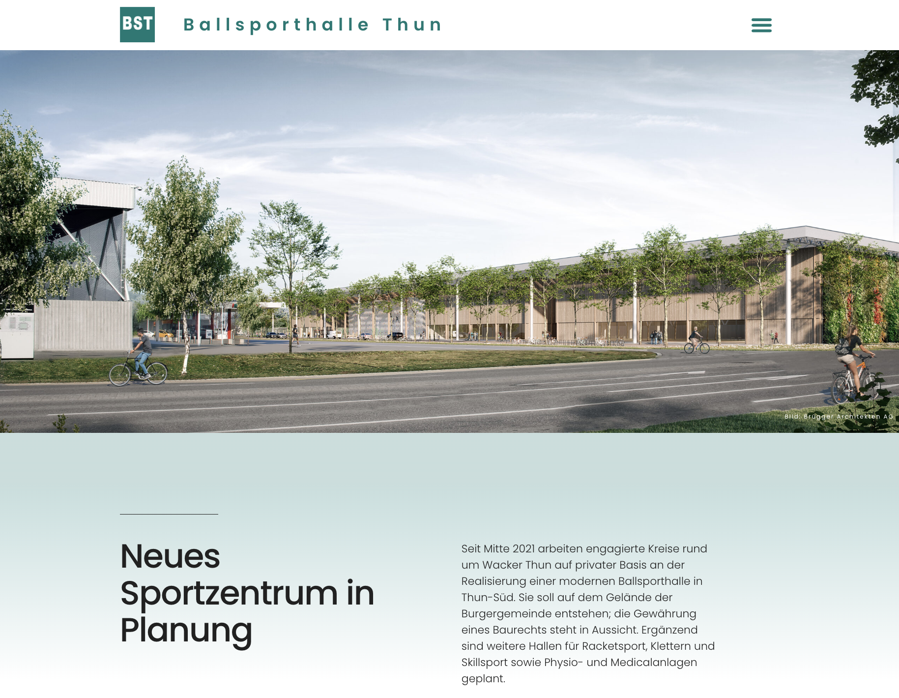Ballsporthalle Thun – Website Screenshot