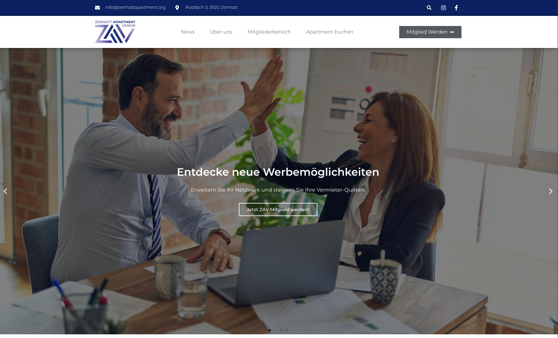 Zermatt Apartment – Website Screenshot